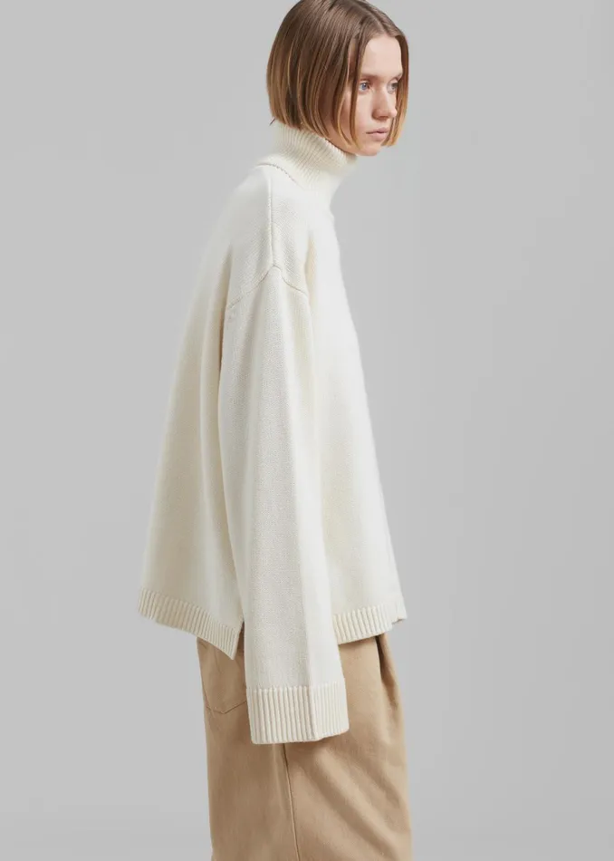 Women Rhea Trapeze Turtleneck 8211 Ivory The Frankie Shop Knitwear