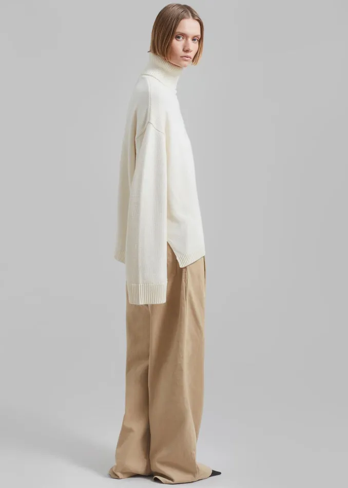 Women Rhea Trapeze Turtleneck 8211 Ivory The Frankie Shop Knitwear