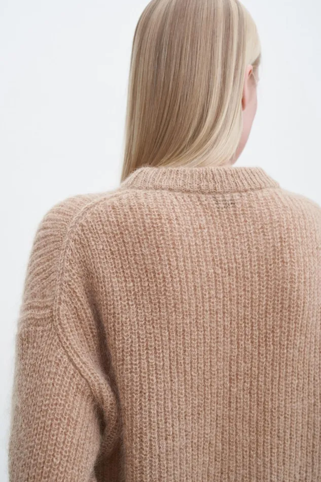 Women Ribbed Mohair Sweater Camel Filippa K Knitwear