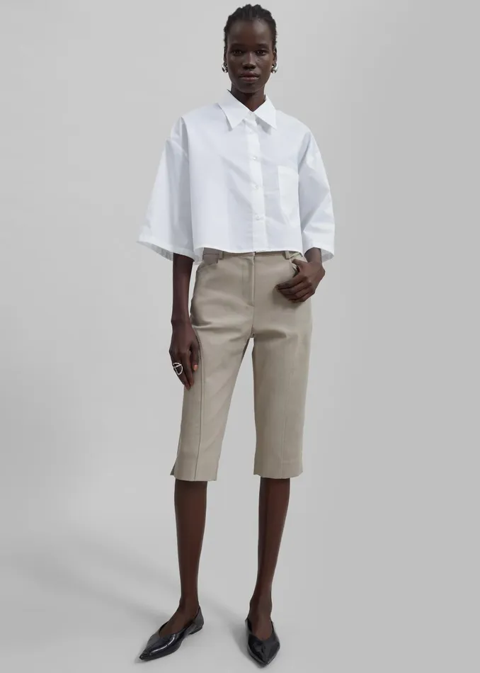 Women Romane Bermuda Shorts 8211 Beige The Frankie Shop Bottoms