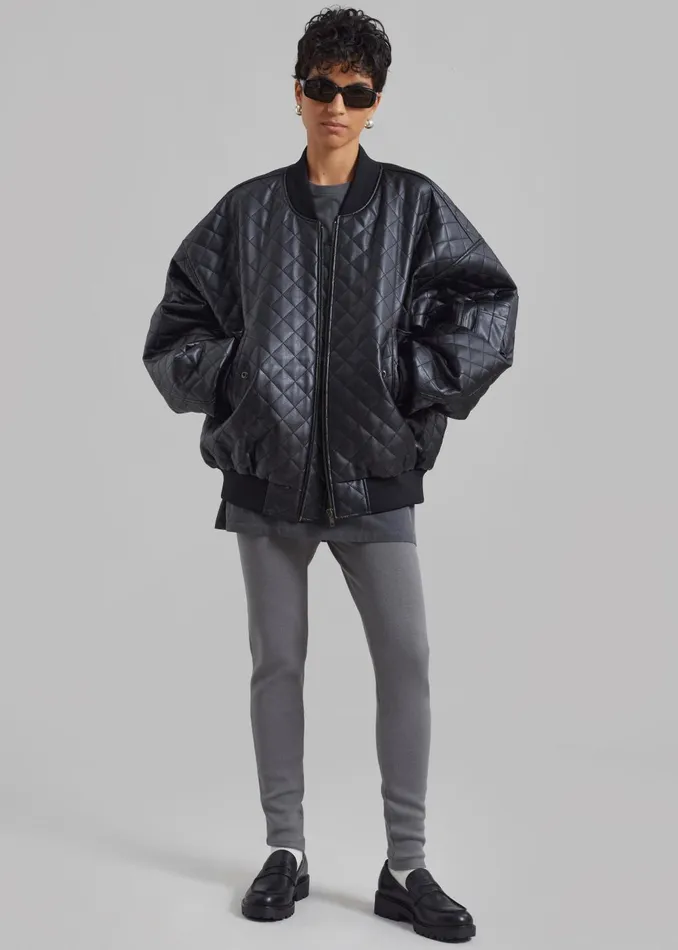Women Rosalia Quilted Jacket 8211 Black The Frankie Shop Outerwear