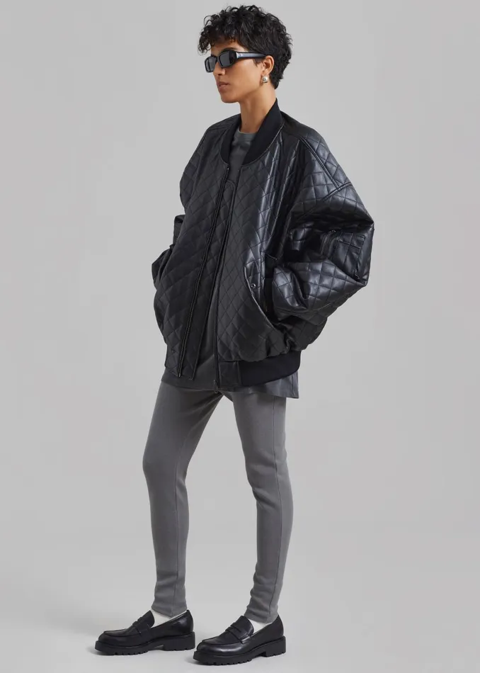 Women Rosalia Quilted Jacket 8211 Black The Frankie Shop Outerwear