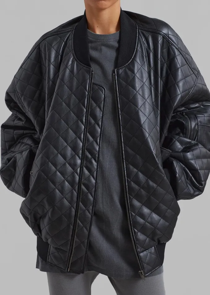 Women Rosalia Quilted Jacket 8211 Black The Frankie Shop Outerwear