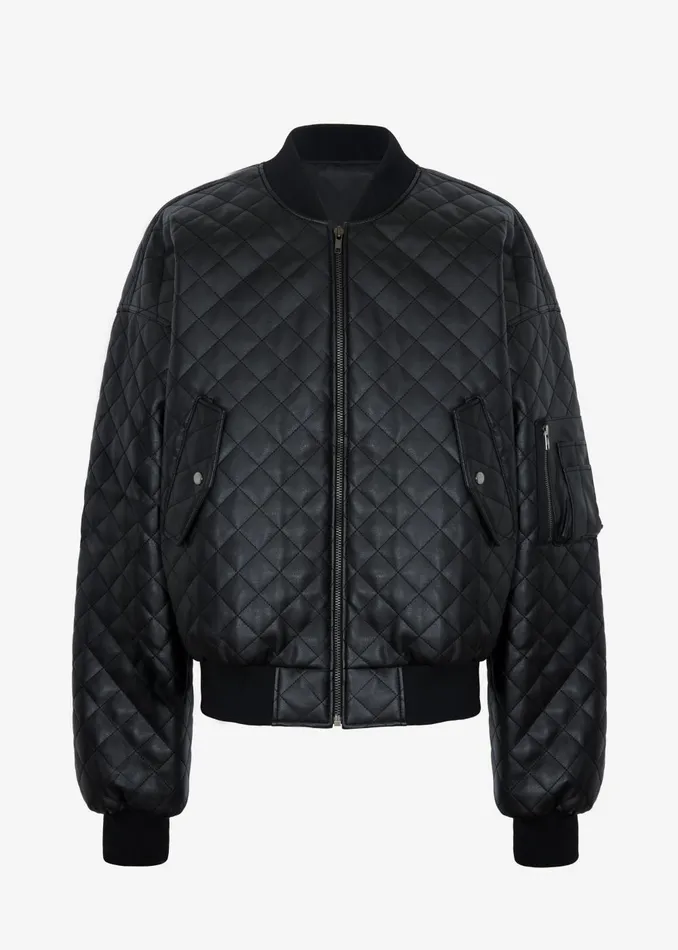 Women Rosalia Quilted Jacket 8211 Black The Frankie Shop Outerwear