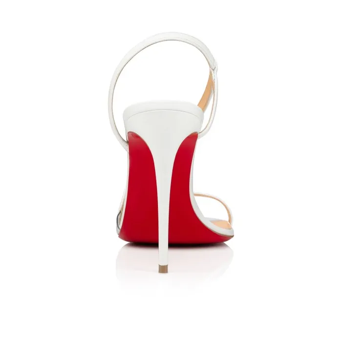 Women Rosalie 100 Mm Sandals 8211 Leather And PVC 8211 Bianco Christian Louboutin Sandals and Slides