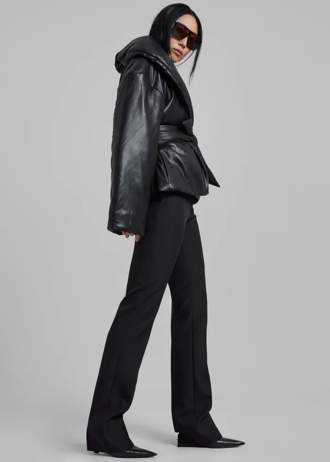 Women Rotate Belted Puffer Jacket 8211 Black The Frankie Shop Outerwear
