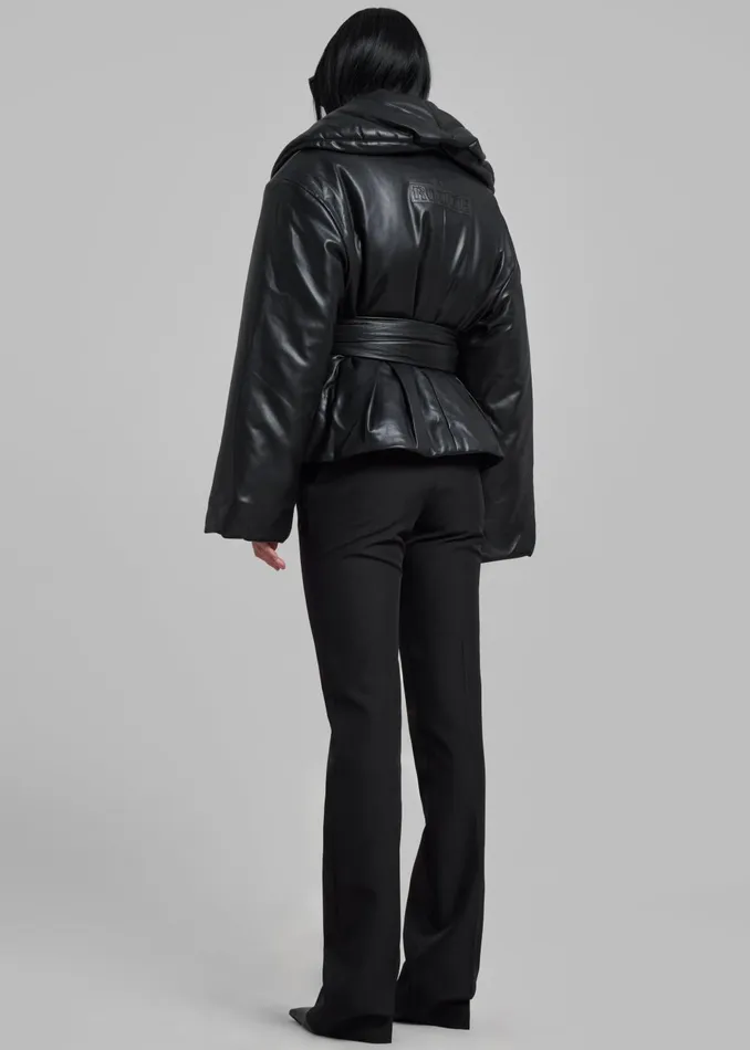 Women Rotate Belted Puffer Jacket 8211 Black The Frankie Shop Outerwear