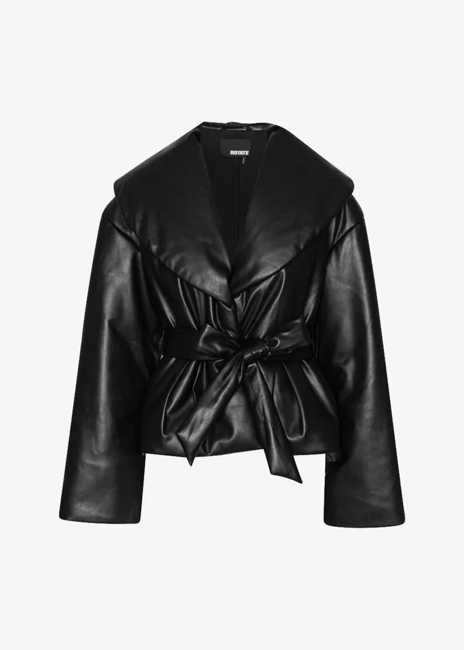 Women Rotate Belted Puffer Jacket 8211 Black The Frankie Shop Outerwear