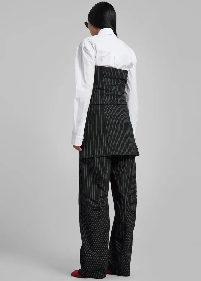 Women Rotate Stretchy Strapless Top 8211 Black Pinstripe The Frankie Shop Tops