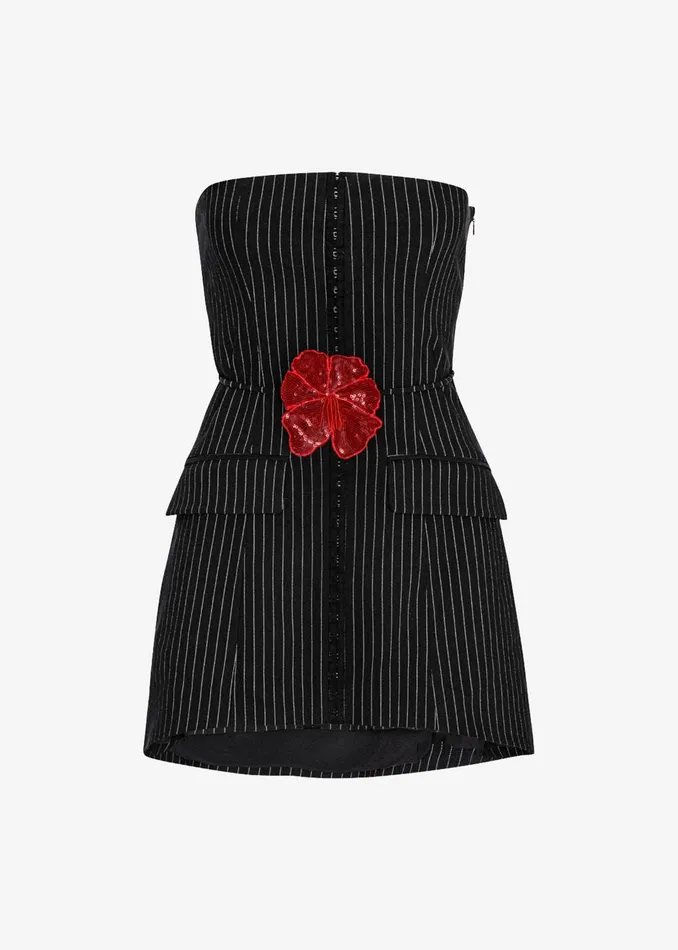 Women Rotate Stretchy Strapless Top 8211 Black Pinstripe The Frankie Shop Tops