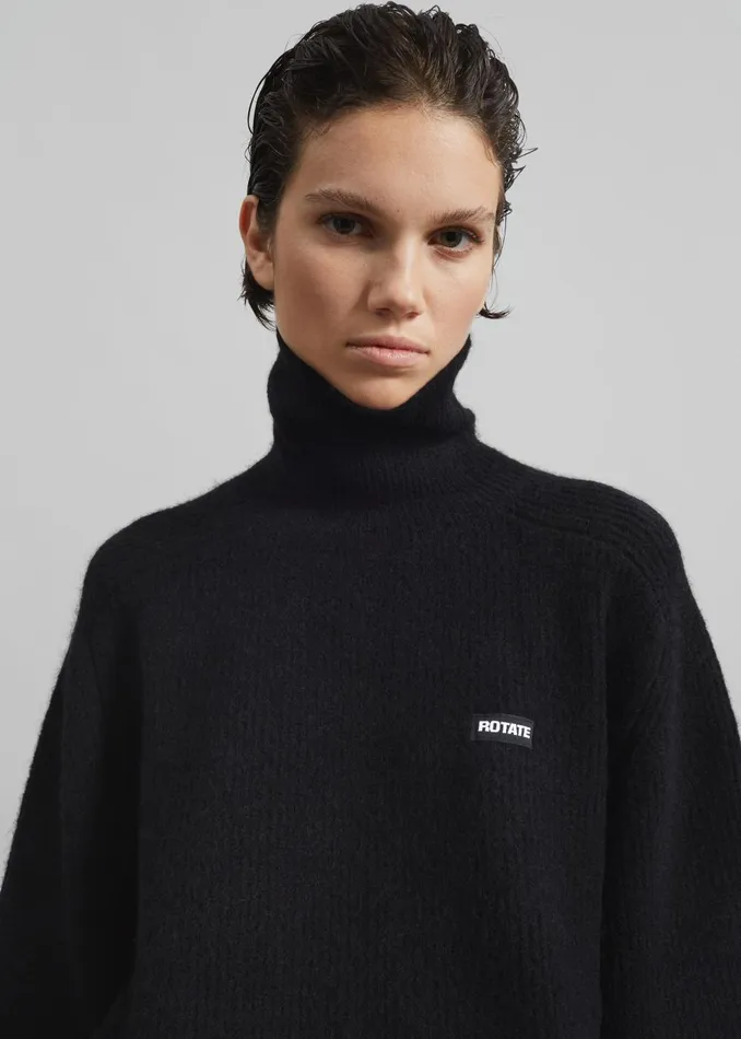 Women Rotate Turtleneck Sweater 8211 Black The Frankie Shop Knitwear