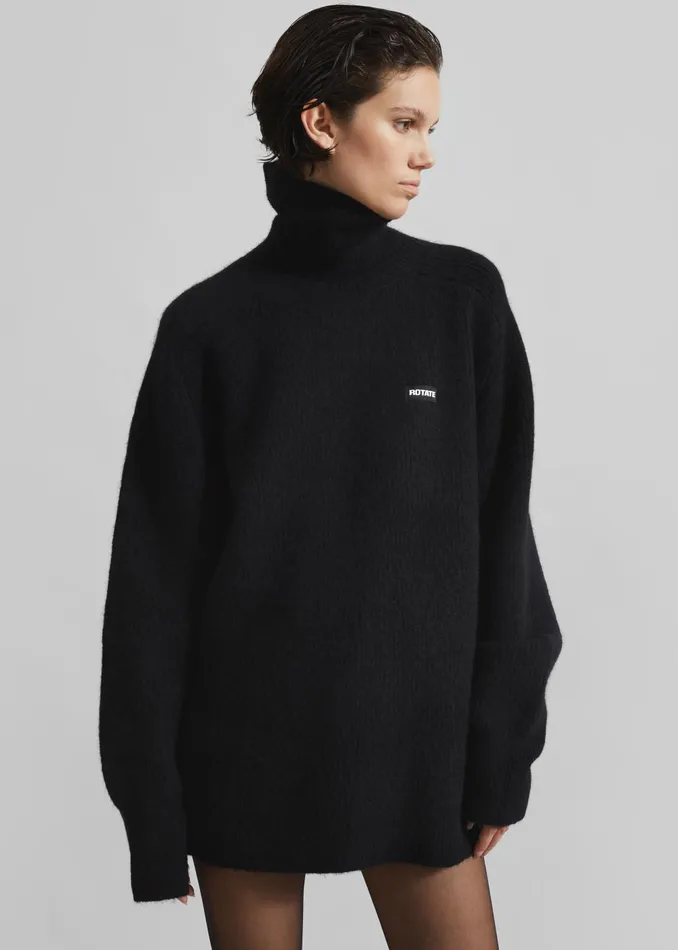 Women Rotate Turtleneck Sweater 8211 Black The Frankie Shop Knitwear