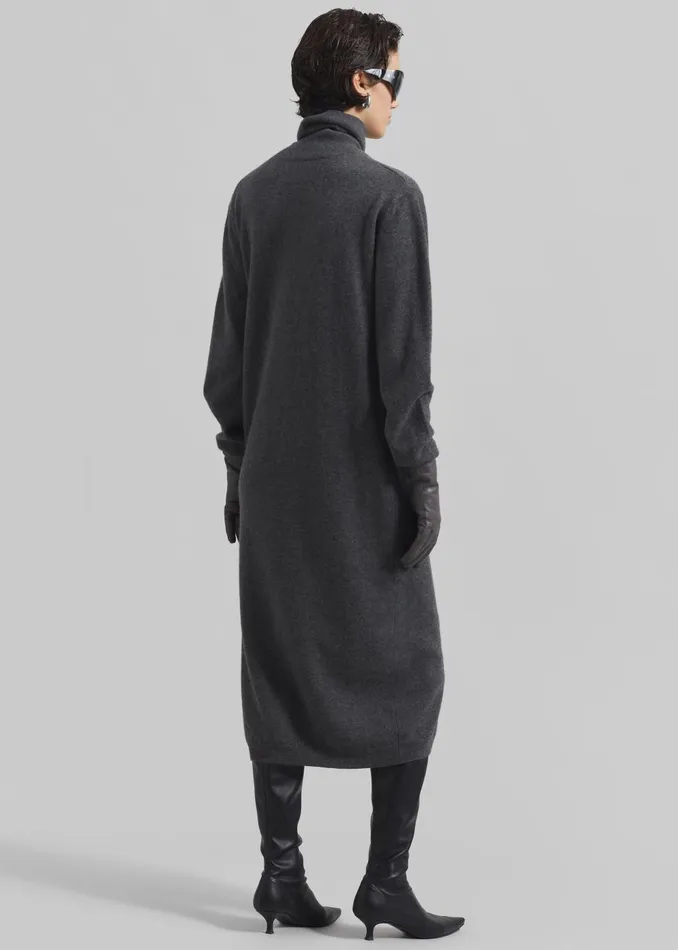 Women Ruelle Turtleneck Knit Dress 8211 Grey The Frankie Shop Dresses