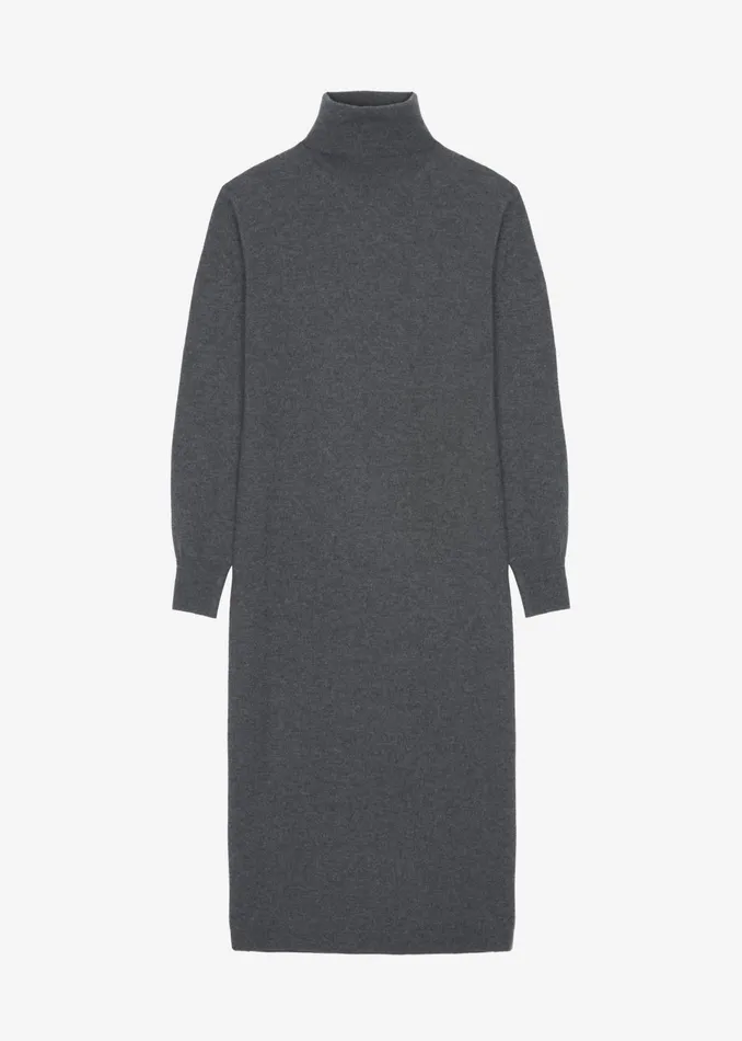 Women Ruelle Turtleneck Knit Dress 8211 Grey The Frankie Shop Dresses