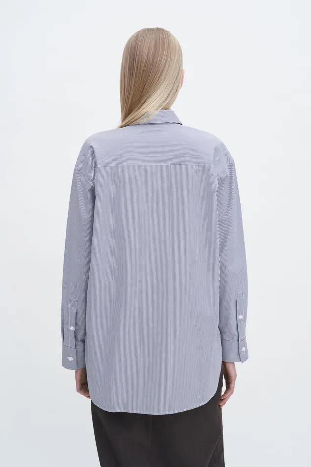 Women Sammy Stripe Shirt Ink Bluewhite Filippa K Shirts and Blouses