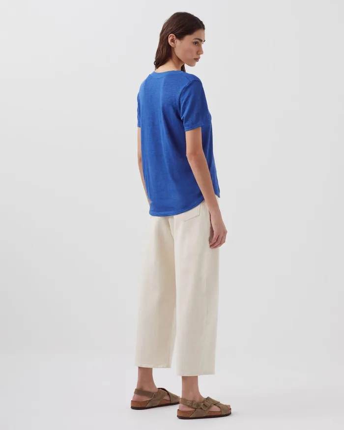 Women Sarah 8211 Linen VNeck TShirt Sodalite Blue Comptoir Des Cotonniers TShirts Women Sarah 8211 Linen VNeck TShirt Sodalite Blue Comptoir Des Cotonniers TShirts