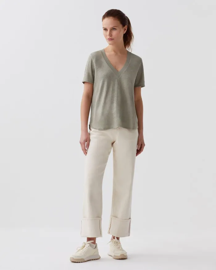 Women Sarah 8211 Linen VNeck TShirt Vetiver Comptoir Des Cotonniers TShirts Women Sarah 8211 Linen VNeck TShirt Vetiver Comptoir Des Cotonniers TShirts