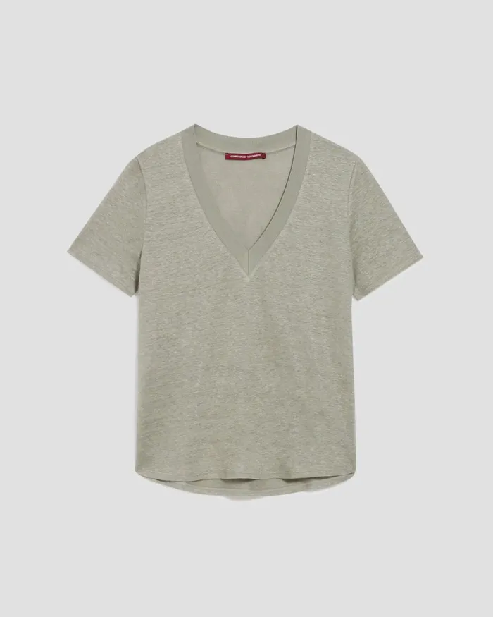 Women Sarah 8211 Linen VNeck TShirt Vetiver Comptoir Des Cotonniers TShirts Women Sarah 8211 Linen VNeck TShirt Vetiver Comptoir Des Cotonniers TShirts