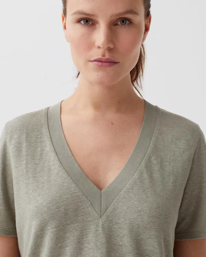 Women Sarah 8211 Linen VNeck TShirt Vetiver Comptoir Des Cotonniers TShirts Women Sarah 8211 Linen VNeck TShirt Vetiver Comptoir Des Cotonniers TShirts