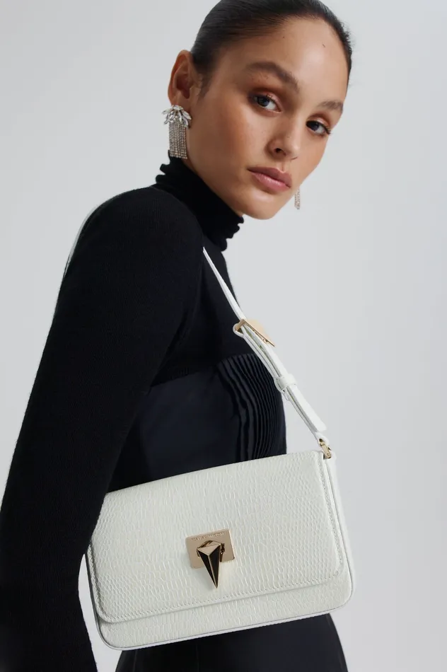 Women Scanlan Theodore EMBOSSED SLIM BAG WHITE Bags
