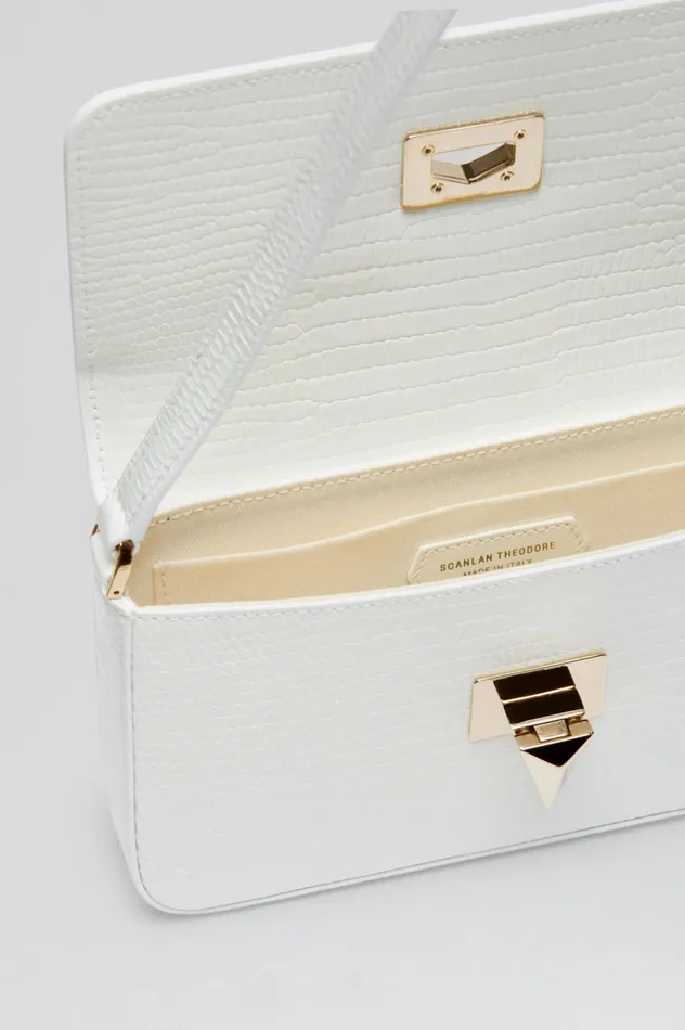 Women Scanlan Theodore EMBOSSED SLIM BAG WHITE Bags
