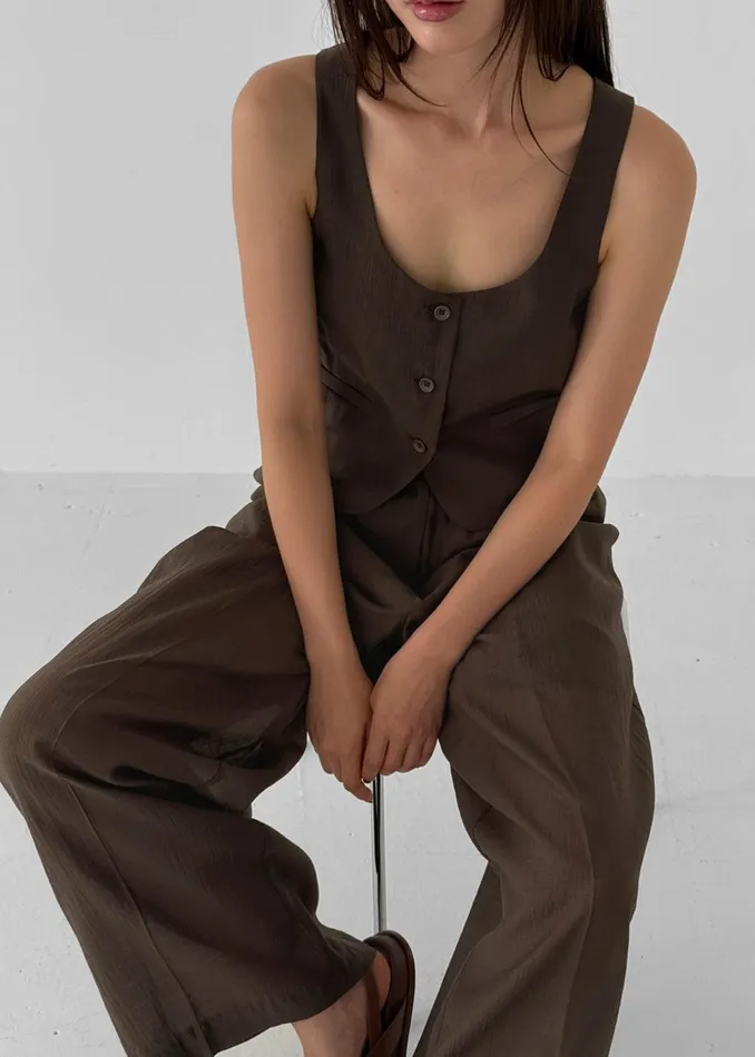 Women Selene Vest 8211 Chocolate The Frankie Shop Outerwear