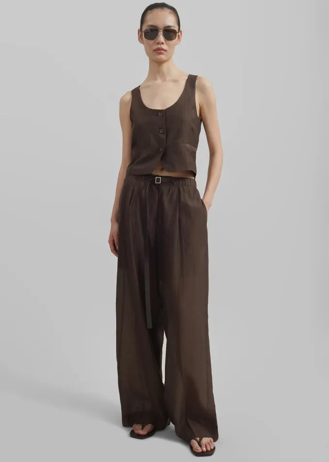 Women Selene Vest 8211 Chocolate The Frankie Shop Outerwear