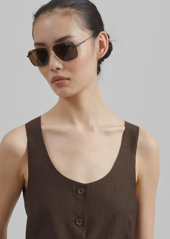 Women Selene Vest 8211 Chocolate The Frankie Shop Outerwear