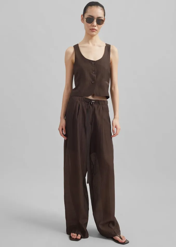 Women Selene Vest 8211 Chocolate The Frankie Shop Outerwear