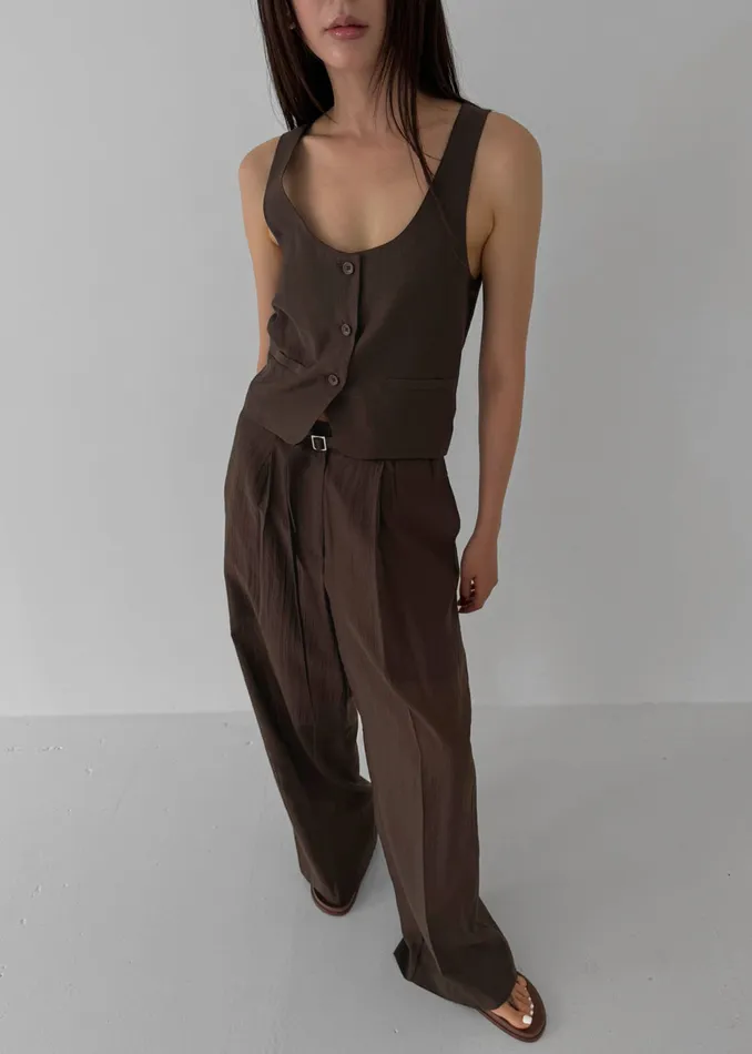 Women Selene Vest 8211 Chocolate The Frankie Shop Outerwear