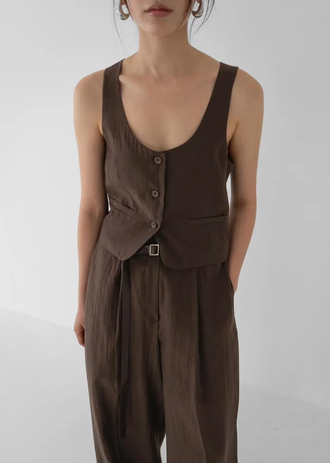 Women Selene Vest 8211 Chocolate The Frankie Shop Outerwear