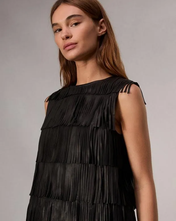 Women Shirts and Tops Rag and Bone Britney Leather Top Black