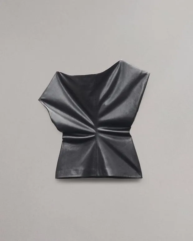 Women Shirts and Tops Rag and Bone Eleanor Faux Leather Top Black
