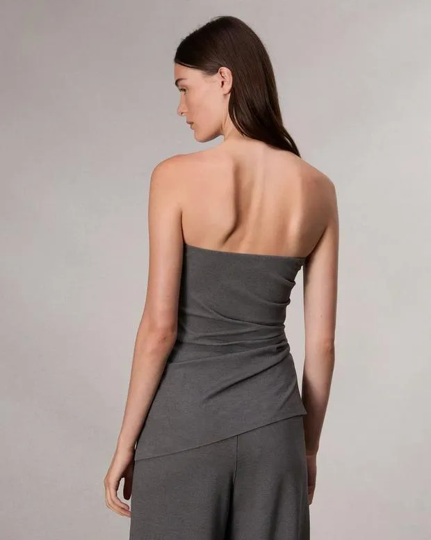 Women Shirts and Tops Rag and Bone Irina Strapless Ponte Top Charcoal