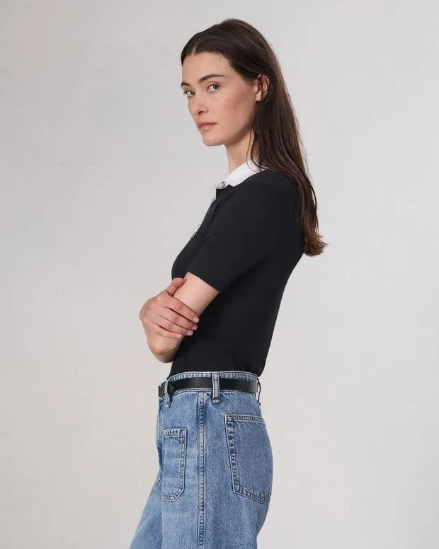 Women Shirts and Tops Rag and Bone The Knit Button Top Black