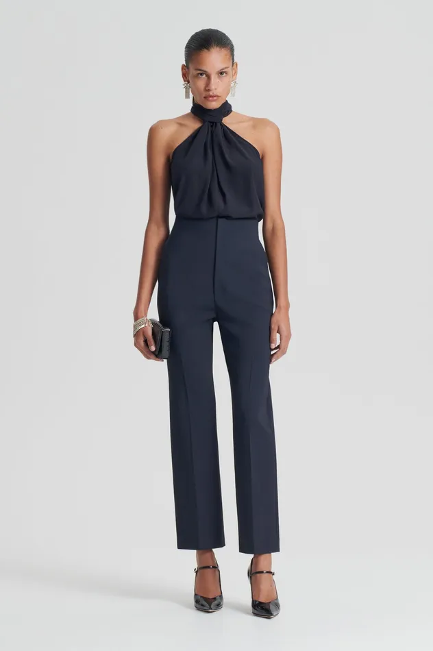 Women Shirts Scanlan Theodore SILK TIE NECK CAMI NAVY