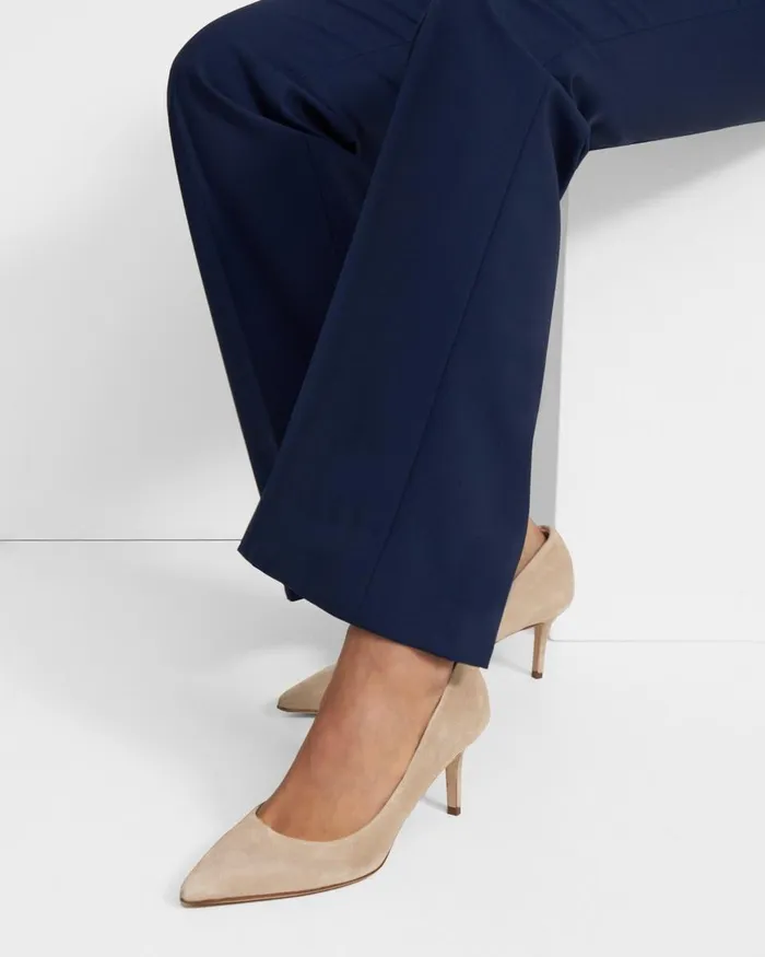 Women Shoes Theory City 55 Pump In Suede Beige Clay