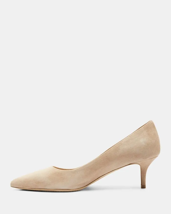 Women Shoes Theory City 55 Pump In Suede Beige Clay