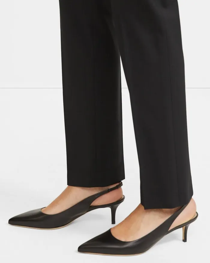Women Shoes Theory City Slingback In Leather Black