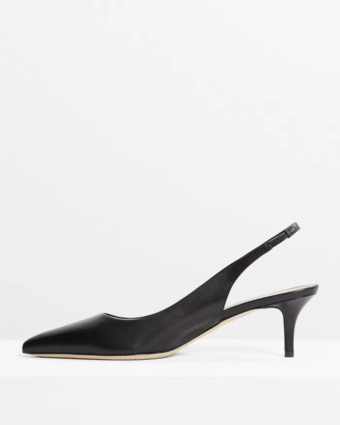 Women Shoes Theory City Slingback In Leather Black