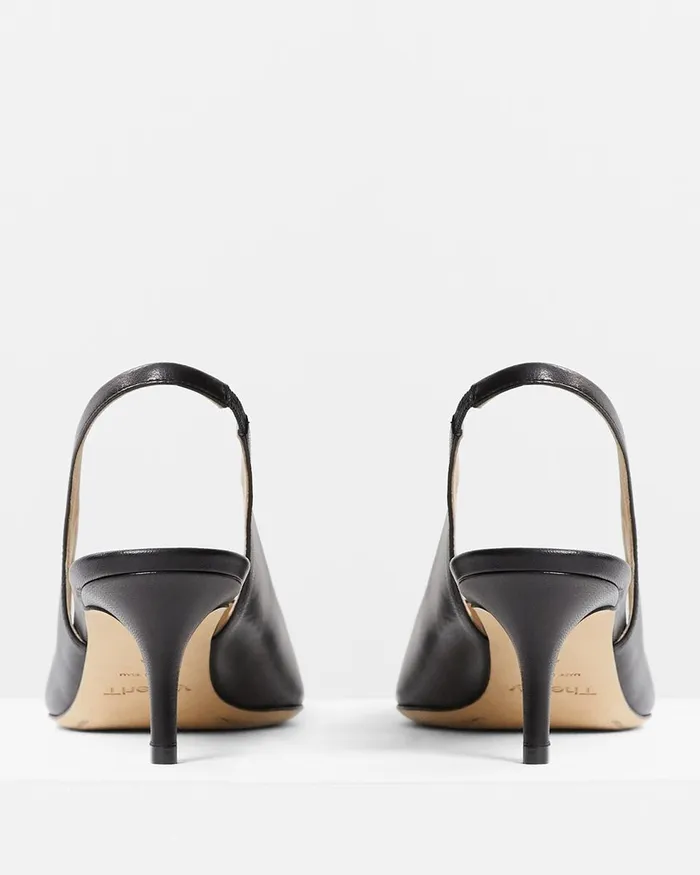 Women Shoes Theory City Slingback In Leather Black