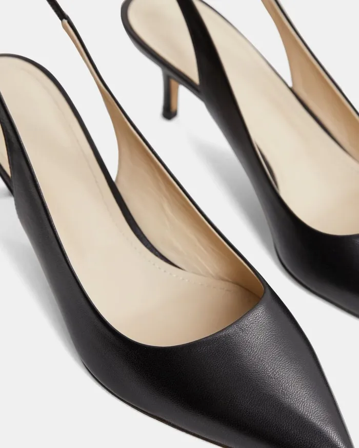 Women Shoes Theory City Slingback In Leather Black
