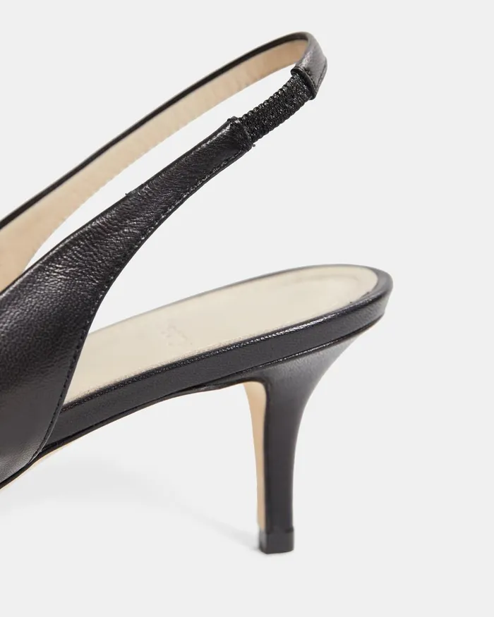 Women Shoes Theory City Slingback In Leather Black