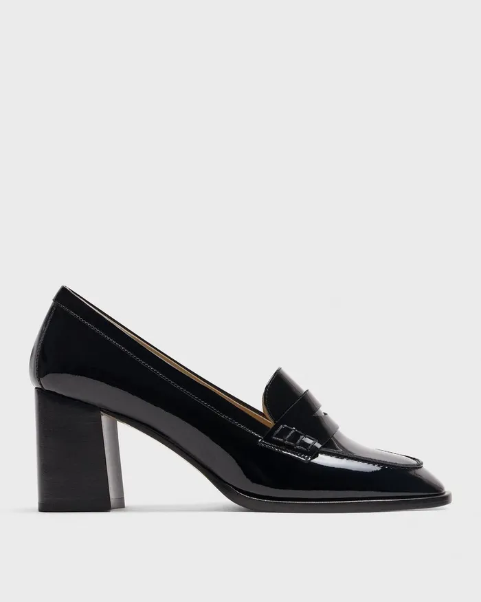 Women Shoes Theory Loafer Pump In Patent Leather Black