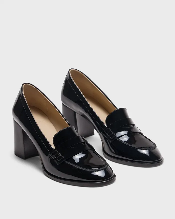 Women Shoes Theory Loafer Pump In Patent Leather Black