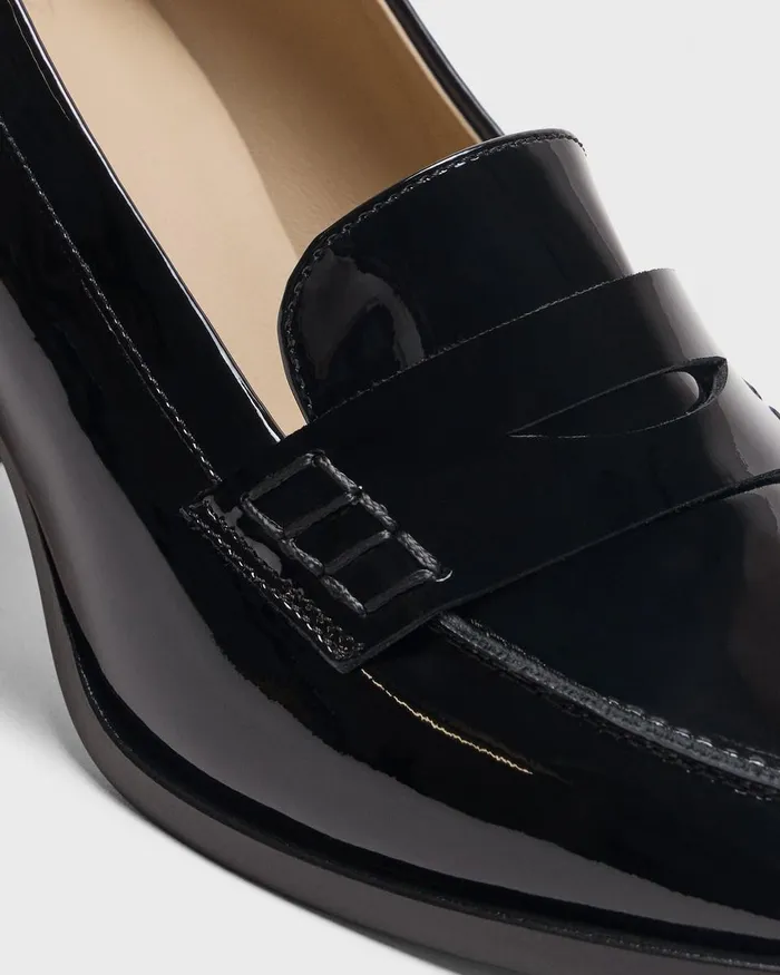 Women Shoes Theory Loafer Pump In Patent Leather Black