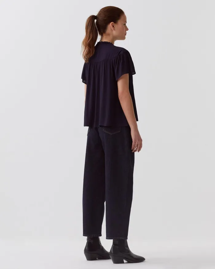 Women ShortSleeve Fluid Blouse Night Sky Comptoir Des Cotonniers Blouses and Shirts and Tops Women ShortSleeve Fluid Blouse Night Sky Comptoir Des Cotonniers Blouses and Shirts and Tops