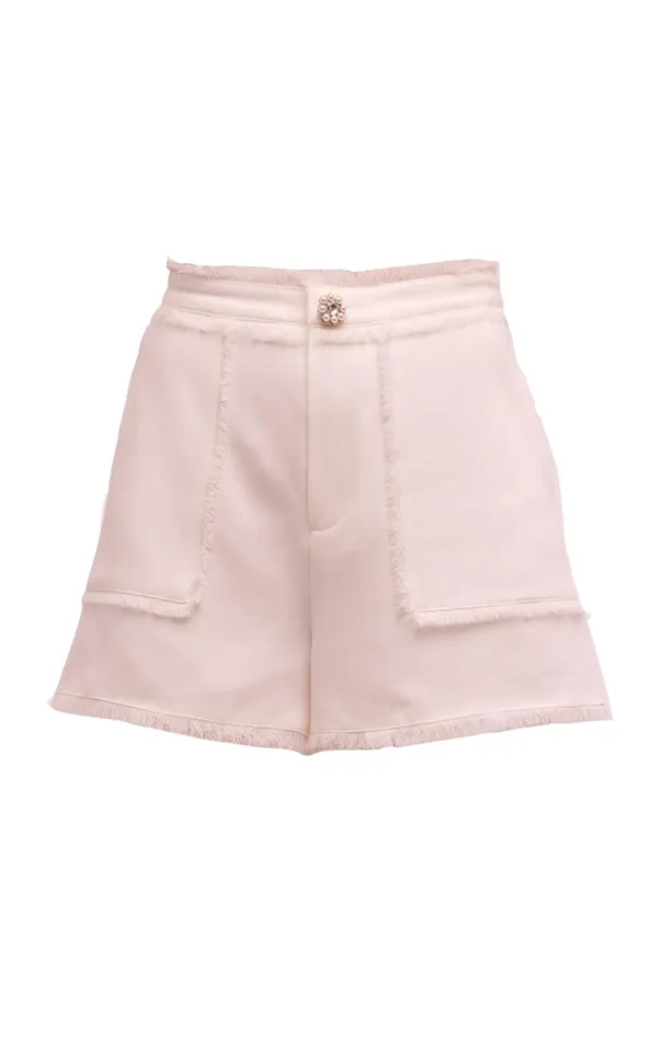 Women Shorts Cinq Sept Pearl Ditsy Flower Crepe Allen Pale Rose