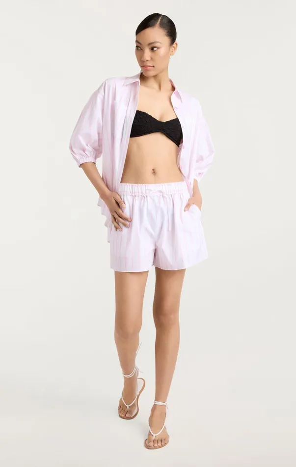 Women Shorts Cinq Sept Sammy Stripe Jacques Short Whitebubblegum