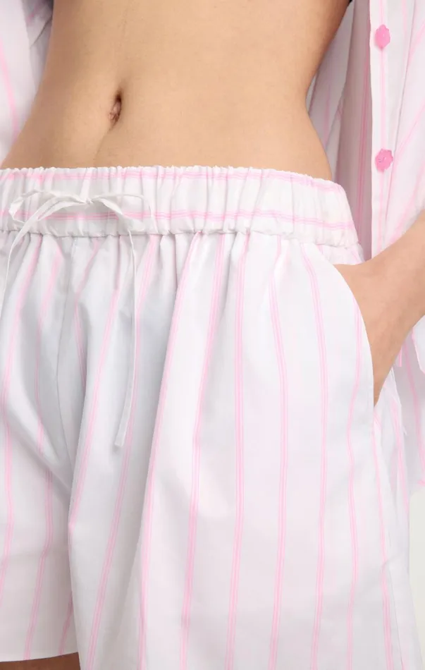 Women Shorts Cinq Sept Sammy Stripe Jacques Short Whitebubblegum